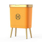 Procade Bedroom Trash Can with Lid,Slim Bathroom Trash Cans with Lids, Dog Proof Trash Bin with Press Top Lid,Modern Gold Trash Can Plastic Waste Basket for Living Room, Office,Kitchen, 4 Gal-Orange