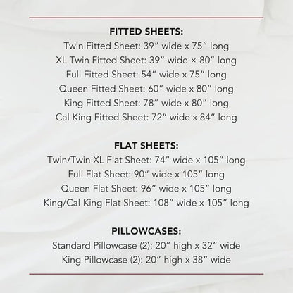 Red Land Cotton Luxury Sheet Set | 100% American Grown Cotton Basics | Premium Hotel Ultra-Soft Lightweight 4 Piece USA Made Deep Pocket Fitted, Flat Sheet, & Pillowcases Percale Weave (Queen/White)