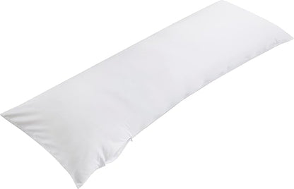 Oubonun 100% Jersey Cotton Body Pillow Cover with Zipper - Luxury Soft Removable Pillow Case - Long Fuzzy - Knitted (White, 21"X54")