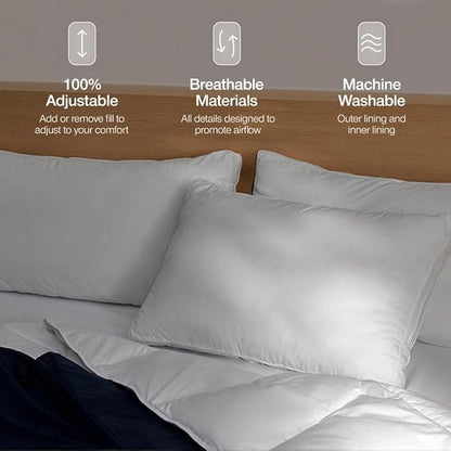 Coop Home Goods Essence Down Alternative Pillow Set of 2, King Size, Best Pillows for Sleeping, Adjustable Alternative to Down Pillows, Luxury Hotel Pillow for Back, Stomach or Side Sleepers