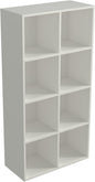 OSCHF 8-Cube Storage Shelf Bookcase - Wooden 4-Tier Floor Standing Open Bookshelf, Modern TV Stand up to 55 Inchs for Home and Office, Warm White