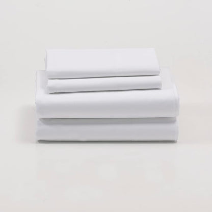 Cuddledown dreamstead Queen Bed Soft, Easy, 100% Cotton, Luxury Sateen, Set Includes Fitted, Flat Sheet and Pillowcase, White