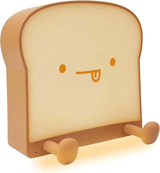 QANYI Cute Night Light Toast Bread LED Night lamp with Rechargeable, Portable Bedroom Bedside Bed lamp Christmas Gifts Ideas for Tween Teenage Teenager Teens Girls Boys Women