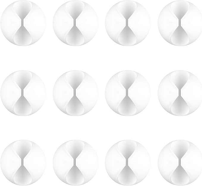 12 Pack Cable Clips, Znben Wire Organizer Holder Adhesive Cord Management Charger Wire Holder Clips for Desk, Home, Office, Car, Cubicle, Nightstand White
