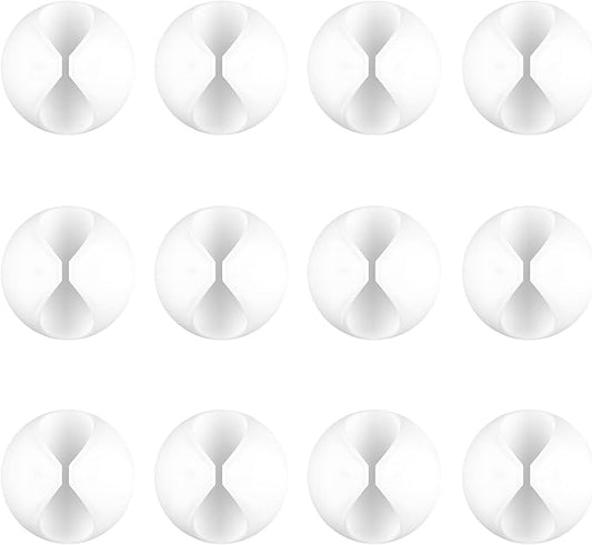 12 Pack Cable Clips, Znben Wire Organizer Holder Adhesive Cord Management Charger Wire Holder Clips for Desk, Home, Office, Car, Cubicle, Nightstand White