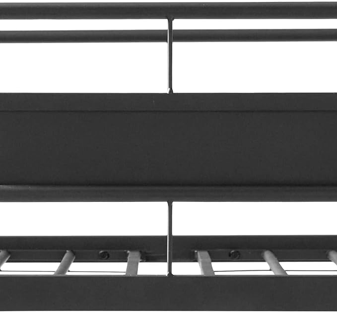 Upgraded Version Thicken Metal Heavy-Duty Full XL Over Queen Bunk Bed, Best Modern Style Stronger Full Over Queen Size Bunk Bed Frame with Ladder for Adults, Easy Assembly (Full XL Over Queen-A)