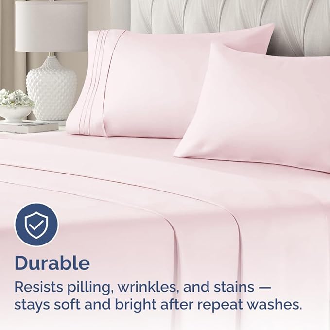 Queen Pillow Cases Set of 4 - Ultra Soft Hotel Quality Pillowcase Covers - Comfy, Cozy & Wrinkle Free - Shrinkage and Fade Resistant - Machine Washable Pillow Protectors - 4 Piece Set - Lavender Pink