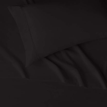 Amazon Basics Lightweight Super Soft Easy Care Microfiber 3 Piece Bedsheet Set with 14-Inch Deep Pockets, Twin XL, Black, Solid (Pack of 4)