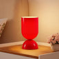 8.9'' Modern Glass Table Lamp, Dimmable Bedside & Desk Lamp for Living Room and Bedroom, UL Listed Nightstand Lamp with Dome Base, Home Decor for Office, Dorm, Side Table, Glossy Red