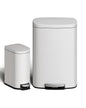 GarveeHome 13 Gal & 2.6 Gal Trash Can Combo Set, Kitchen Trash Can and Bathroom Trash Bin with Lid, Step-On Rustproof Garbage Bin with Inner Bucket, White