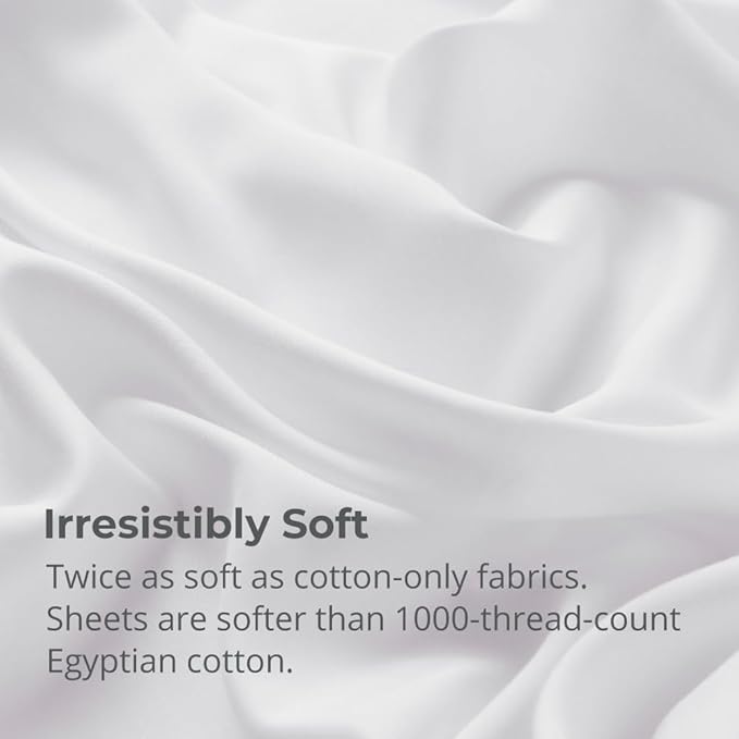 Cariloha Aloha Soft 2-Piece Sheet Set | White | Twin | Made from 100% Viscose derived from Bamboo | Introductory Sheet Line
