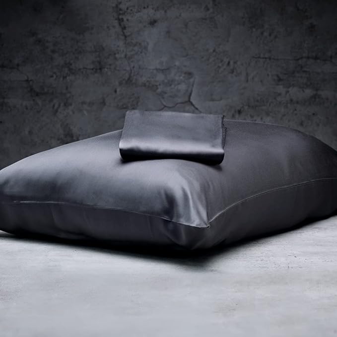 LUXOME 100% Rayon (Viscose) from Bamboo Pillowcase Set (King) | 400 Thread Count | Moisture-Wicking | Envelope Closure | Charcoal