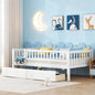 Bellemave Twin Bed Frames with Rails for Kids, Twin daybed Frame with Drawers for Boys/Girls/Adults，White