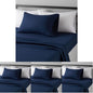 Amazon Basics Lightweight Super Soft Easy Care Wrinkle Free Microfiber 3 Piece Bed Sheet Set with 14-Inch Deep Pockets, Twin, Navy Blue, Solid, Kids, Men & Women Bedding (Pack of 4)