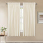 StangH Ivory White Velvet Curtains - Short Curtains 63 inches Length for Kitchen, Sound Reducing Privacy Protect Drapes for Office/Study Room, W52 x L63, Ivory, 2 Panels