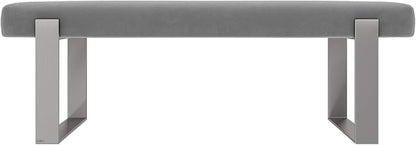 VANT Upholstered Bed Bench - Micro Suede Charcoal Grey - Brushed Nickel - Contemporary Modern, Bedroom Bench Seat, Hallway, or Entryway