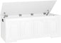 DINZI LVJ Storage Chest, 50” Extra Large Storage Bench with 2 Safety Hinges, Wooden Toy Box with Flip-Top, Large Trunk for Living Room, Playroom, Easy Assembly, White