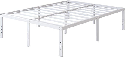 18 Inch King Bed Frame Heavy Duty Metal Platform No Box Spring Needed, Maximum Storage, Easy Assembly, Noise Free, White
