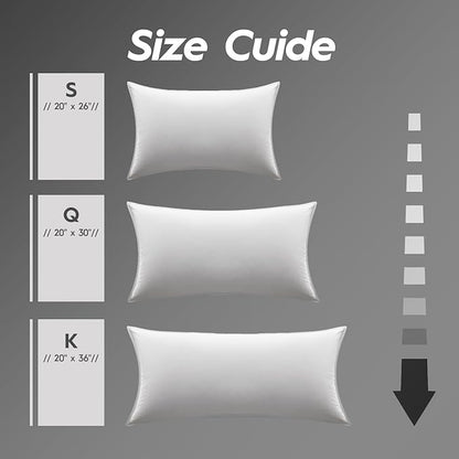 Globon Ultra Soft Down Pillow King Size, All Down Filled Bed Pillow for Sleeping, 100% Cotton Shell 500 Thread Count 700 Fill Power, Soft Hotel Collection Down Feather Pillow 20" x 36" 1 Pack