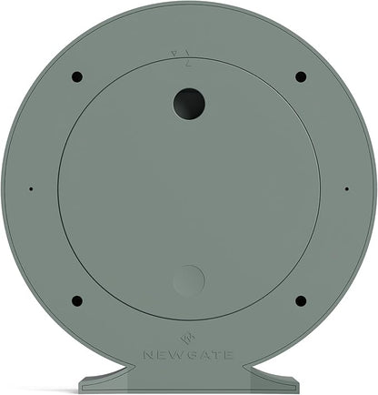 NEWGATE® Q Mantel Clock | Modern Classic Round Mantel Clock | Asparagus Green | Contemporary Style for Mantel, Desk, Table, Shelf or Bedside