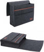 Bedside Caddy for Dorm and Bed Storage - Black Felt Organizer with 5 Pockets for Book, Phone, Tablet, iPad and Remote Holder