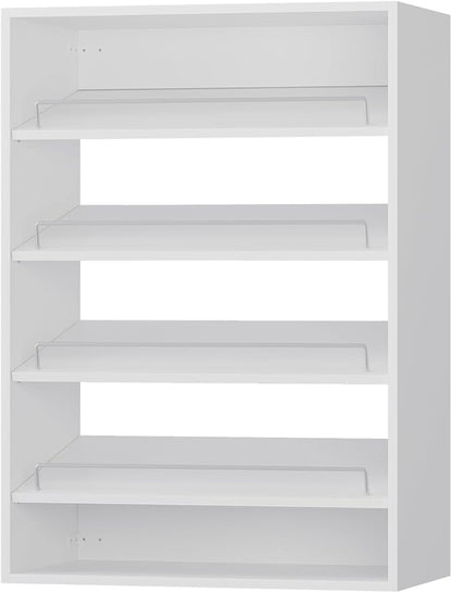 Shoe Shelf Short Tower Closet Unit, Modular Closet System, Wood Closet System Organizer with Storage for Walk In Closets, Clothing Rack for Hanging Clothes, Bedroom, White, 31.5"W
