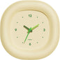 mooas Cute Mini Analog Marshmallow Clock 6.9 Inch Aesthetic Small Silent Bedside Desk Clock Battery Operated Non-Ticking Shelf Clocks for Décor Livingroom Bedroom Kitchen Desktop Gift Clock(Yellow)