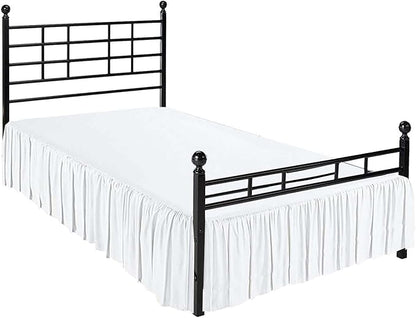 Sleepwell Ruffled Bed Skirt with Split Corner 100% Microfiber Soft,Sheen & Wrinkle Free Bed Skirt Gathered Style Dust Ruffle Bed Skirt with 8 Inch Drop Three Sided Coverage Dust Ruffle