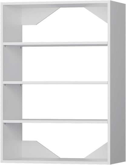 Short Tower Closet Unit, Modular Closet System, Wood Closet System Organizer with Storage for Walk In Closets, Clothing Rack Wardrobe Closet for Hanging Clothes, Bedroom, White, 25.5"W