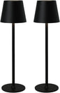 Cordless Table Lamp, Rechargeable Table Lamp with Touch Dimmable Control, Portable LED Desk Lamp for Indoor Patio (Black-Round, 2)