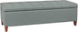 Joveco 51 Inch Storage Ottoman Bench,Tufted Leather Storage Bench for Bedroom (51”,Gray Green)