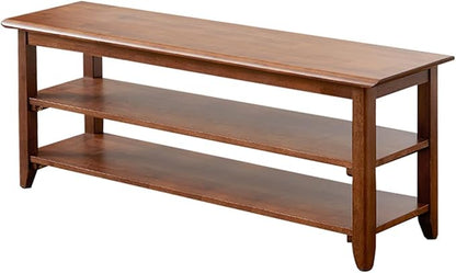XKZG Storage Bench Wooden Shoe Rack Bench Rustic Solid Wood Entryway Bench (Brown,47.2")