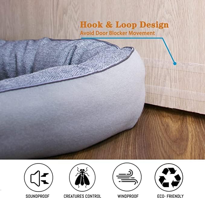 TORRAMI 38" Door Draft Stopper Under Bottom Insulation Noise Air Stopper 2.2LB,Draft Stopper Guard Seal for Doors and Windows - Dark Gray