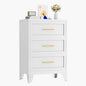 Metal Small Dresser for Bedroom, White Dressers & Chest of Drawers, 3 Drawer Dresser with Curved Corner, Storage Cabinet for Living Room, Entryway, Home Office (White, 24" W)