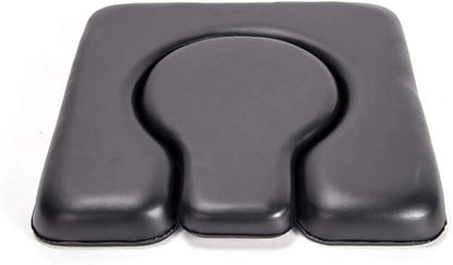 MUUL-WHCH PU Commode Seat Cushion, Black Padded Cushion for Bedside Commodes, Chair, Shower Wheelchair, C Shape