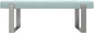 VANT Upholstered Bed Bench - Ribbed Iceland Blue - Brushed Nickel - Contemporary Modern, Bedroom Bench Seat, Hallway, or Entryway