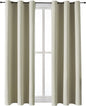 ChrisDowa Grommet Room Darkening Curtains for Bedroom and Living Room - 2 Panels Set Thermal Insulated Blackout Curtains (Beige, 38W x 54L)