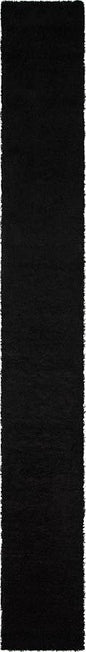Unique Loom Solid Shag Collection Area Rug (2' 6" x 19' 8" Runner, Jet Black)