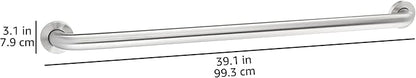 Amazon Basics Bathroom Handicap Safety Grab Bar, 36 Inch Length, 1.5 Inch Diameter, Holds up to 500LBs, ADA Compliant, Stainless Steel