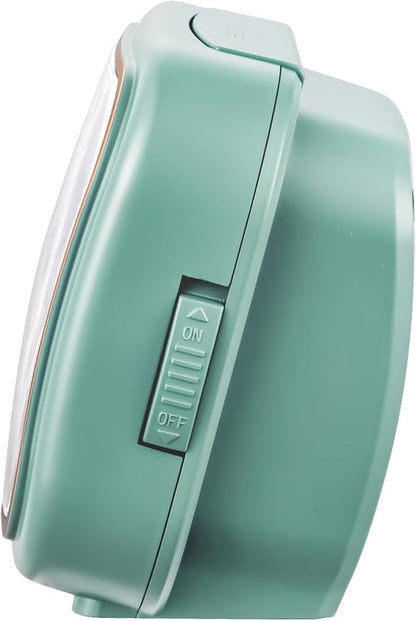 4.5" Vintage Retro Analog Alarm Clock, Super Silent Non Ticking Clock with Manual Light, Snooze, Battery Operated, Simply Design, for Living Room, Bedroom, Bedside, Desk(Green)