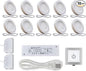 VST Under Cabinet Lighting Plug in with Wired Touch Dimmer Switch,Recessed or Surface Mount Design,Natural White 4000K 12V 2W(20W Total, 10 Pack White) Puck Lights Fixtures