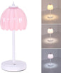 Tulip Table Lamp with 5200mAh Battery & Touch Control, Cordless Small Table Lamp with 3 Colors, Dimmable Rechargeable Table Lamps for Living Room, Bedroom, Desk, Bedside (Creamy Pink Tulip)