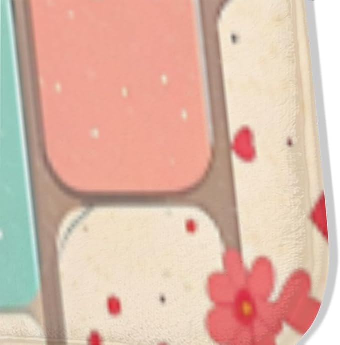 Machine Washable 5' x 8' Bohemian-Style Area Rug, Pink Floor mat, Suitable for bedrooms, Girls' Room Bedside, Living Room, Dining Room, Office, Non-Slip Low-Pile Printed Modern Floral Carpet
