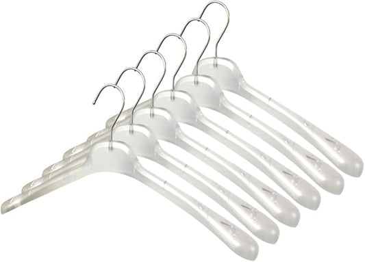 All Hung Up Hangers Plastic Coat Hangers, Clothes Hangers (Smokey Clear, 12pk)