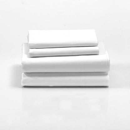Cuddledown Dreamstead 100% Cotton Bed Sheets Set | 300 Thread Count | Luxurious Sateen Weave | Pure Combed Cotton | Soft | Wrinkle Resistant | 5 Piece Set | White | Split King
