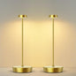 Cordless LED Table Lamp，Rechargeable Battery Desk Lamps, 3 Color Stepless Dimmable Metal Battery Table Lamps, Portable Waterproof Table Light for Indoor/Outdoor/Restaurant (2Pack Brass)