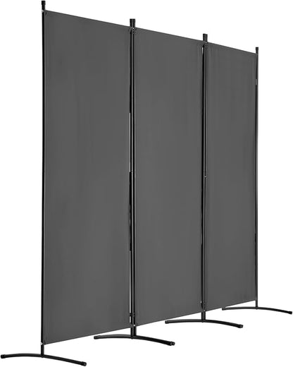 VEVOR Room Dividers, 3 Panel Room Divider, Folding Privacy Screen and Portable Partition Divider for Room Separation, Freestanding Room Partitions for Office, Bedroom, Study, Grey