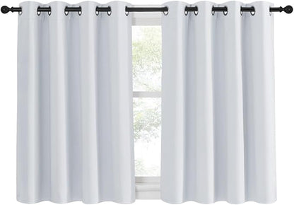 NICETOWN Room Darkening Curtain for Living Room - Window Treatment Thermal Insulated Grommet Room Darkening Panel/Drape for Bedroom (1 Panel, 52 by 45, Greyish White)
