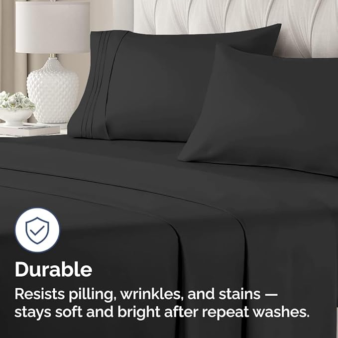 King Pillow Cases Set of 2 - Ultra Soft Hotel Quality Pillowcase Covers - Comfy, Cozy & Wrinkle Free - Shrinkage, Stain and Fade Resistant - Machine Washable Pillow Protectors - 2 Piece Set - Black