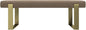 VANT Upholstered Bed Bench - Ribbed Taupe - Burnished Brass - Contemporary Modern, Bedroom Bench Seat, Hallway, or Entryway